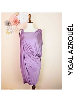 New! YIGAL AZROUEL “Dahila” Grecian Draped Dress